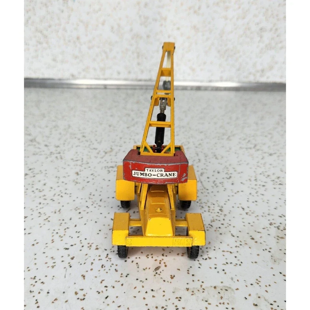 Vintage MATCHBOX KING SIZE 1960s Diecast Taylor Jumbo Crane No. 14 Yellow & Red